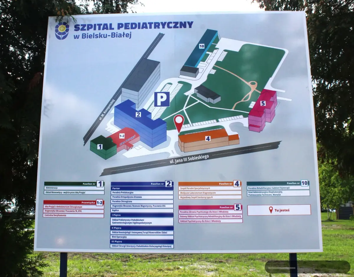 Fot. ęciu mapa szpitala